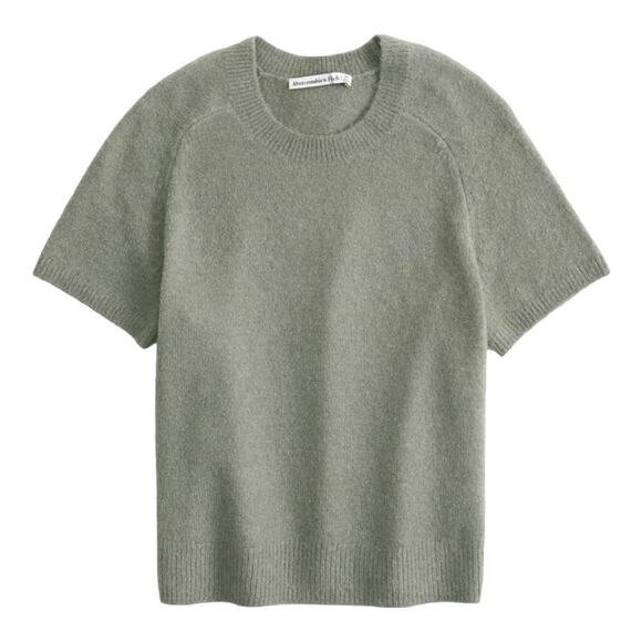 Abercromobie & Fitch Skimming Crew Sweater Tee Sage Green Short Sleeve Size XL - Picture 2 of 6
